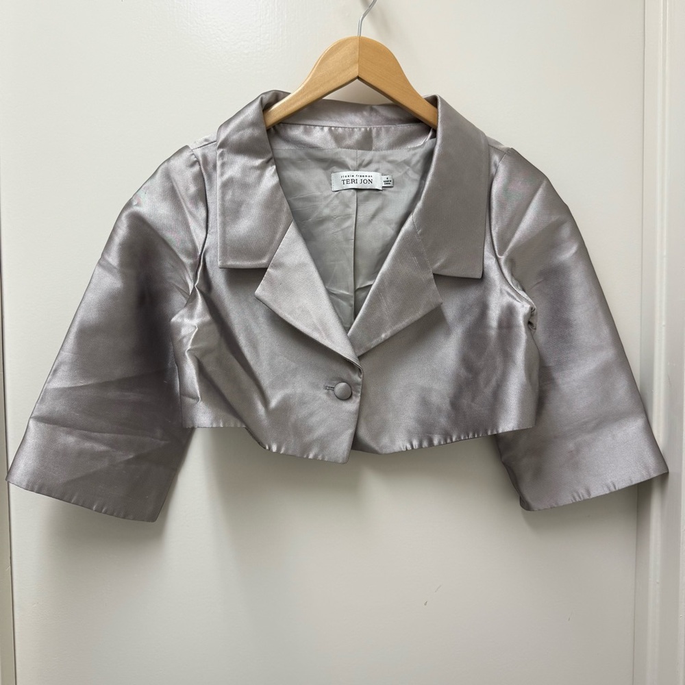 Grey Silk Bolero - Teri Jon by Ricki Freeman